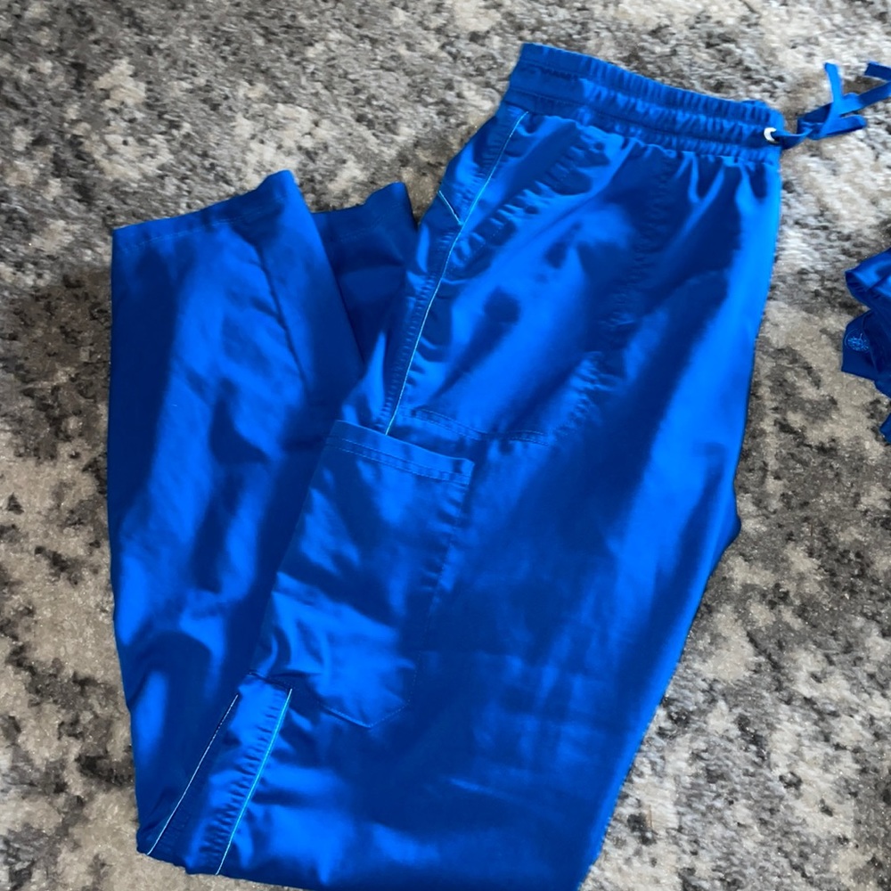 Blue scrub pants